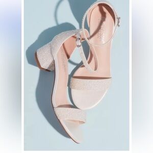 David’s bridal white beaded wedding shoes